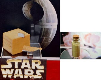 Star Wars, Screen Used Prop DEATH Star, 1977, SW A New Hope, 3 Pieces, Grey PAINT + Dust, Coa London Prop, Uacc Rd #225