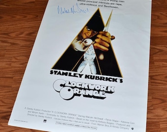 Malcolm McDowell Signed Clockwork Orange 1971 Movie Poster