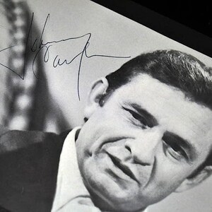 JOHNNY CASH Signed Original 9&quot; X 5&quot; Original EARLY Rare Photo Post Card Autographed, black frame, Ship Fast & Free