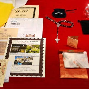 Pope Leo XIV Blessed Rosary: Holy Vatican Water, COA & Photo