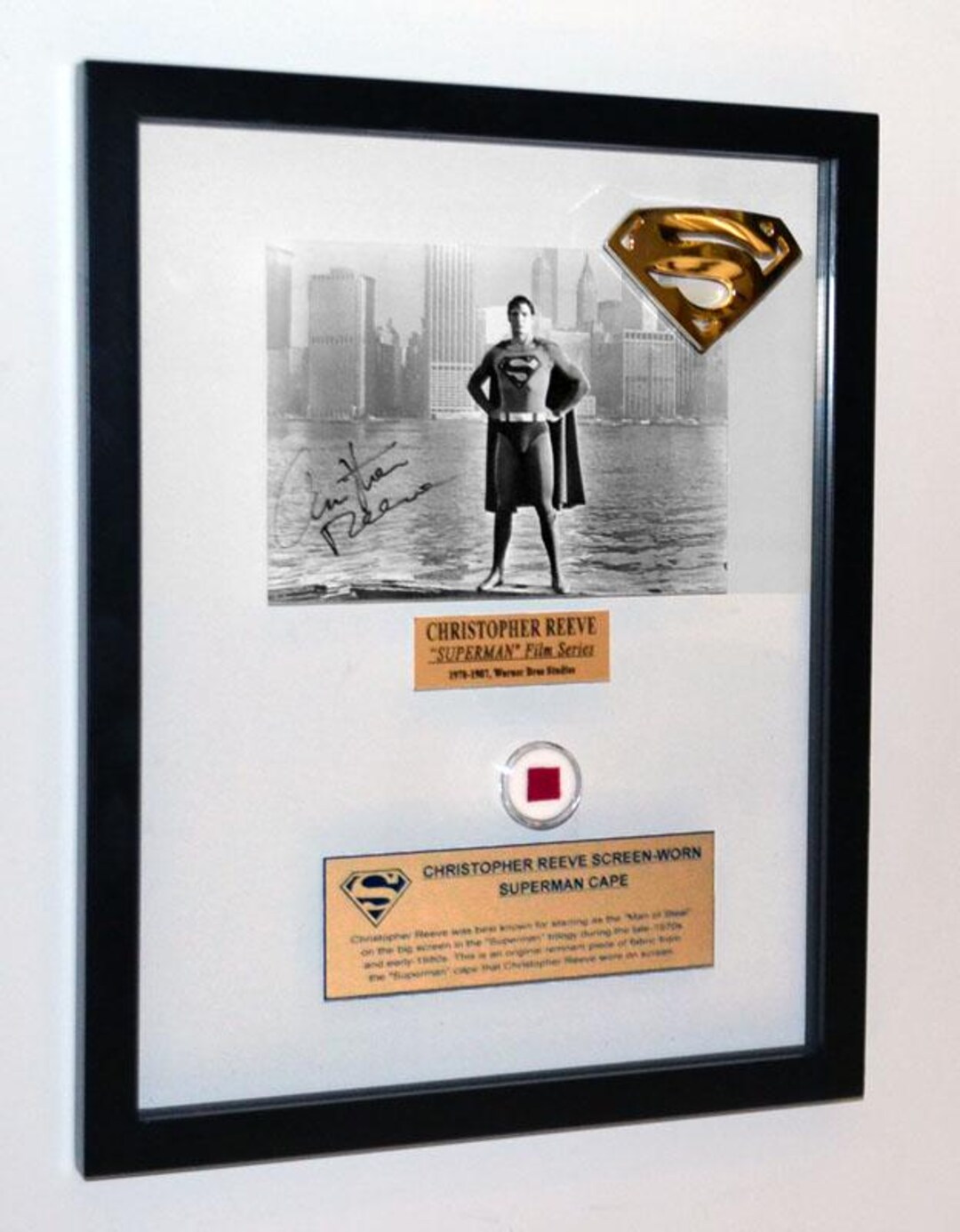 Superman SIGNED Christopher REEVE Black & White Photo, Glass Frame, Coa ...