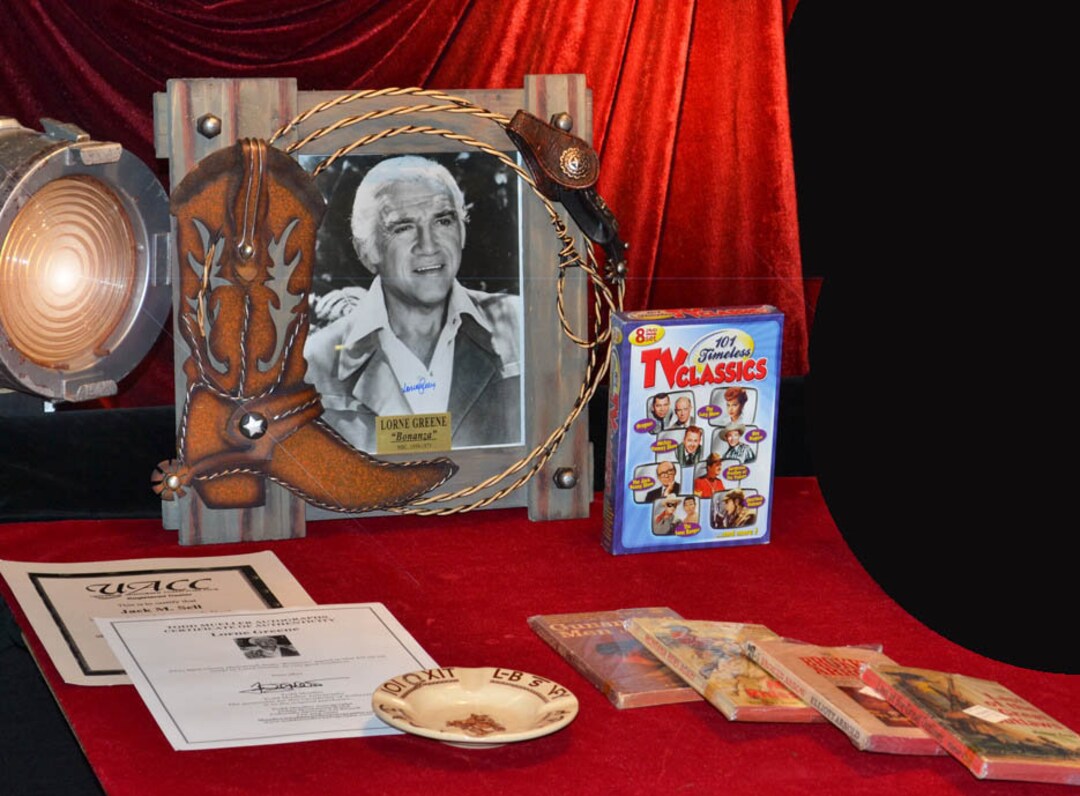 LORNE GREENE BONANZA Signed Autograph Picture, Cowboy Collection