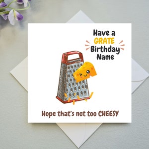Tarjeta de cumpleaños personalizada; Tarjeta de cumpleaños para amante del queso; Tarjeta de cumpleaños divertida