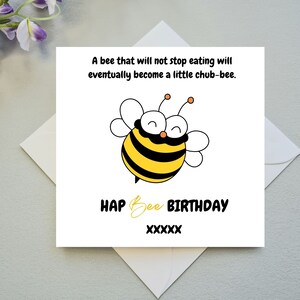 Personalized birthday card; funny birthday card; Bee birthday card