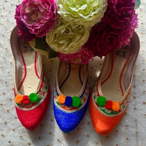 Colorful Luxury Handmade Intricate Punjabi Jutti | Indian Wedding Shoes | Traditional Indian Punjabi Shoes for Kids and Women