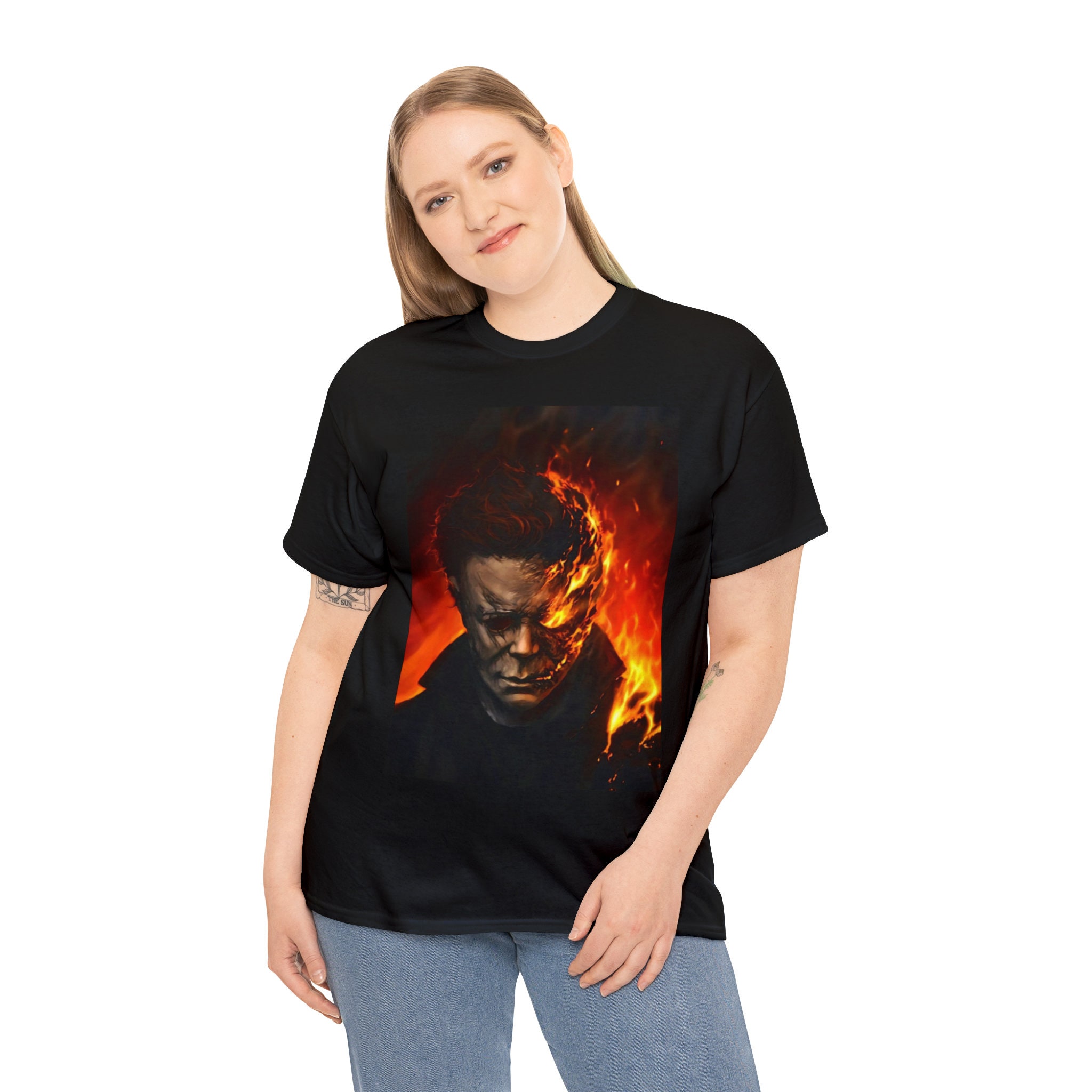 Discover Michael Myers Graphic Tee Creep into Style with our Horror Movie Graphic Tees: Spooky Shirts for Film Fanatics!