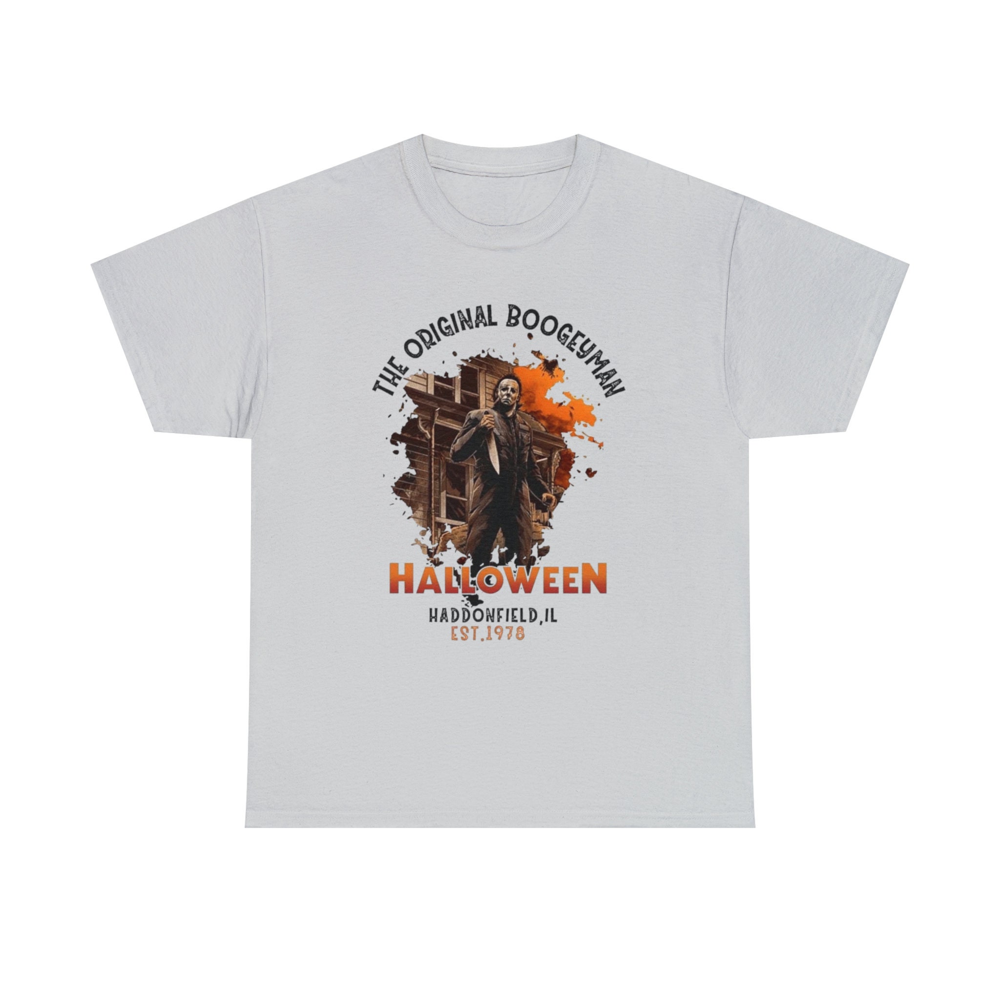 Discover The Original Boogeyman Michael Myers Graphic Tee Get Ready for a Terrifyingly Cool Look: Shop our Horror Movie Graphic Tees Collection Today