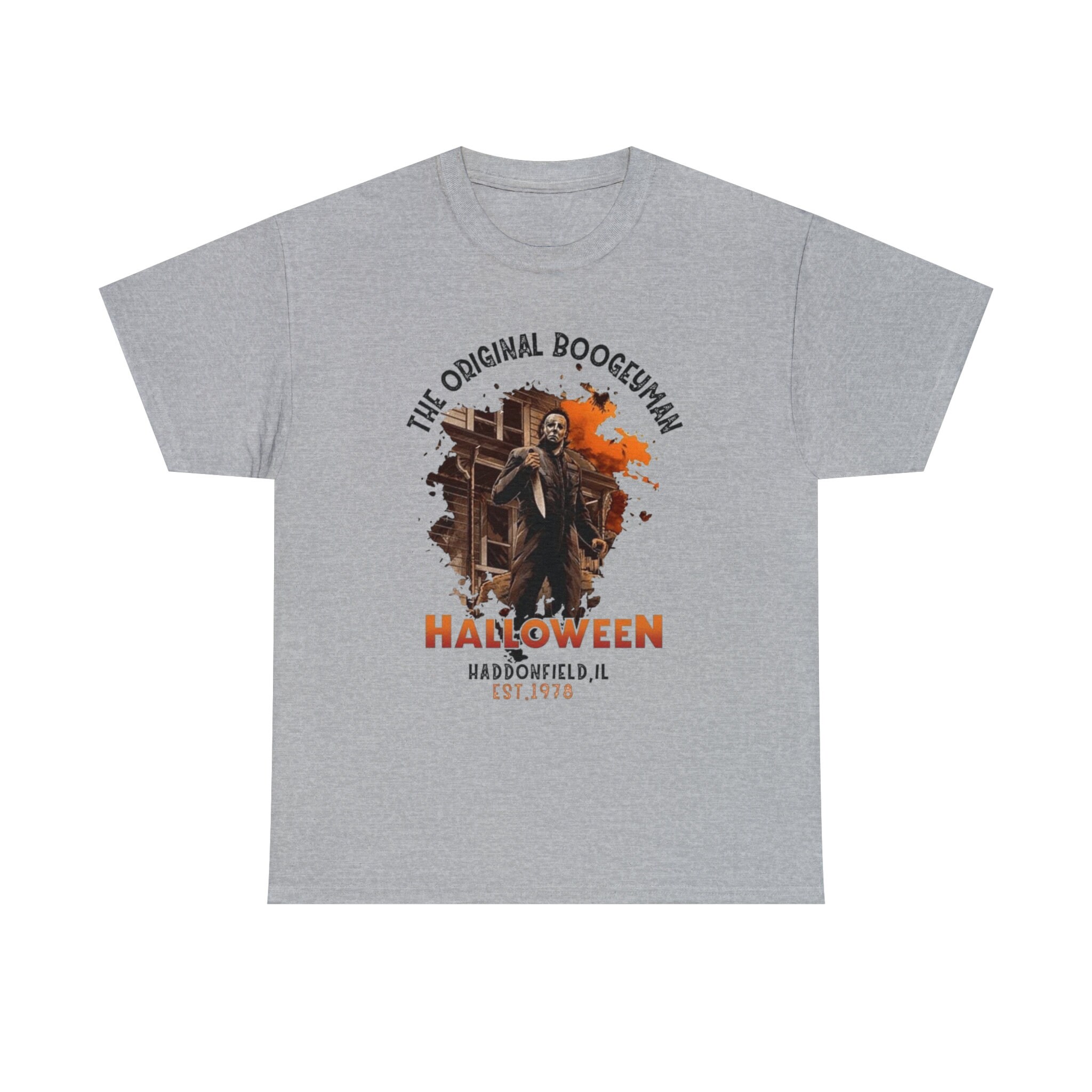 Discover The Original Boogeyman Michael Myers Graphic Tee Get Ready for a Terrifyingly Cool Look: Shop our Horror Movie Graphic Tees Collection Today