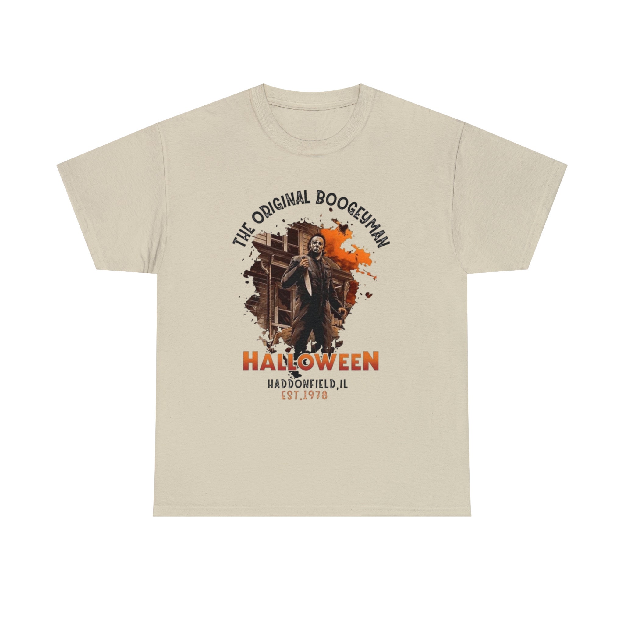 Discover The Original Boogeyman Michael Myers Graphic Tee Get Ready for a Terrifyingly Cool Look: Shop our Horror Movie Graphic Tees Collection Today