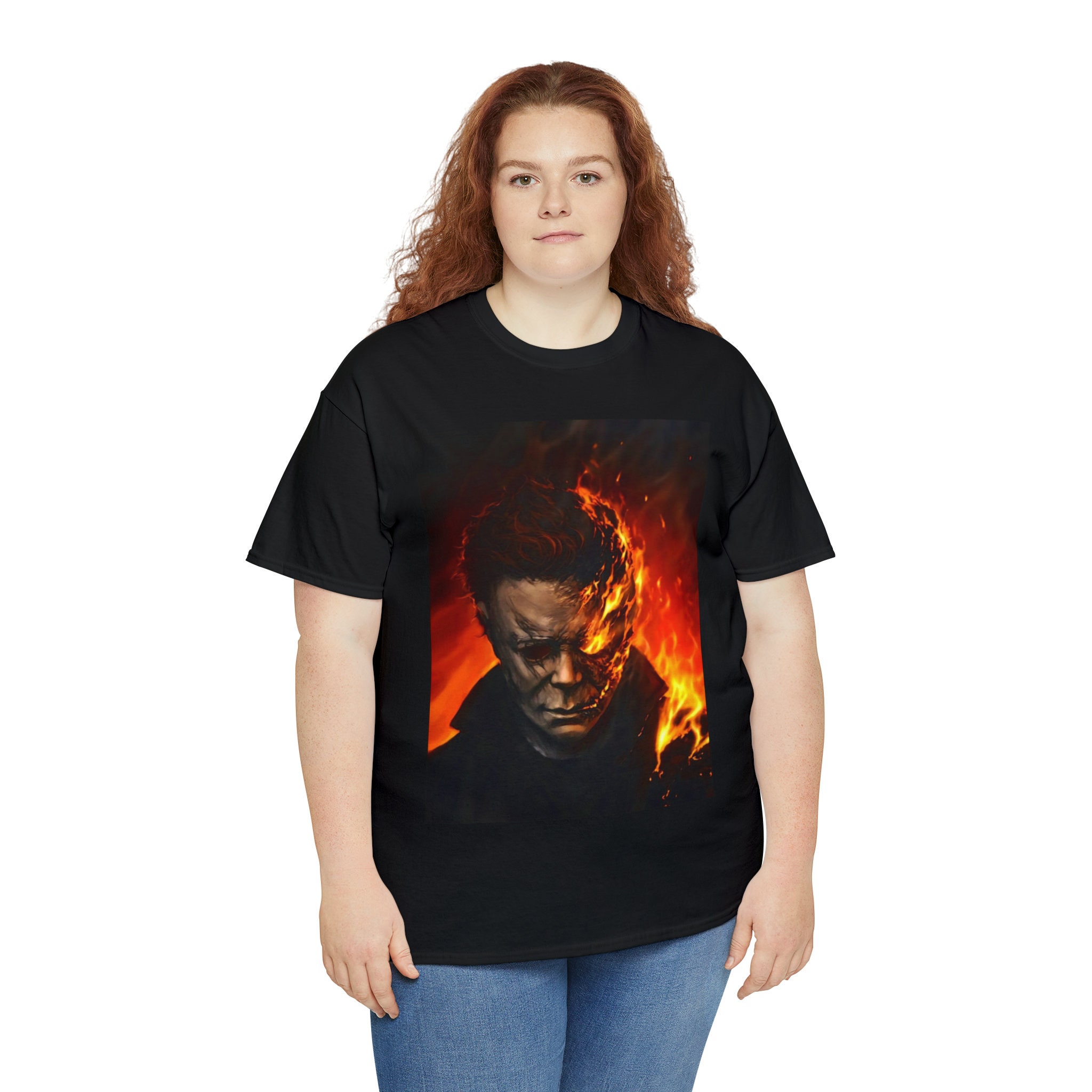 Discover Michael Myers Graphic Tee Creep into Style with our Horror Movie Graphic Tees: Spooky Shirts for Film Fanatics!