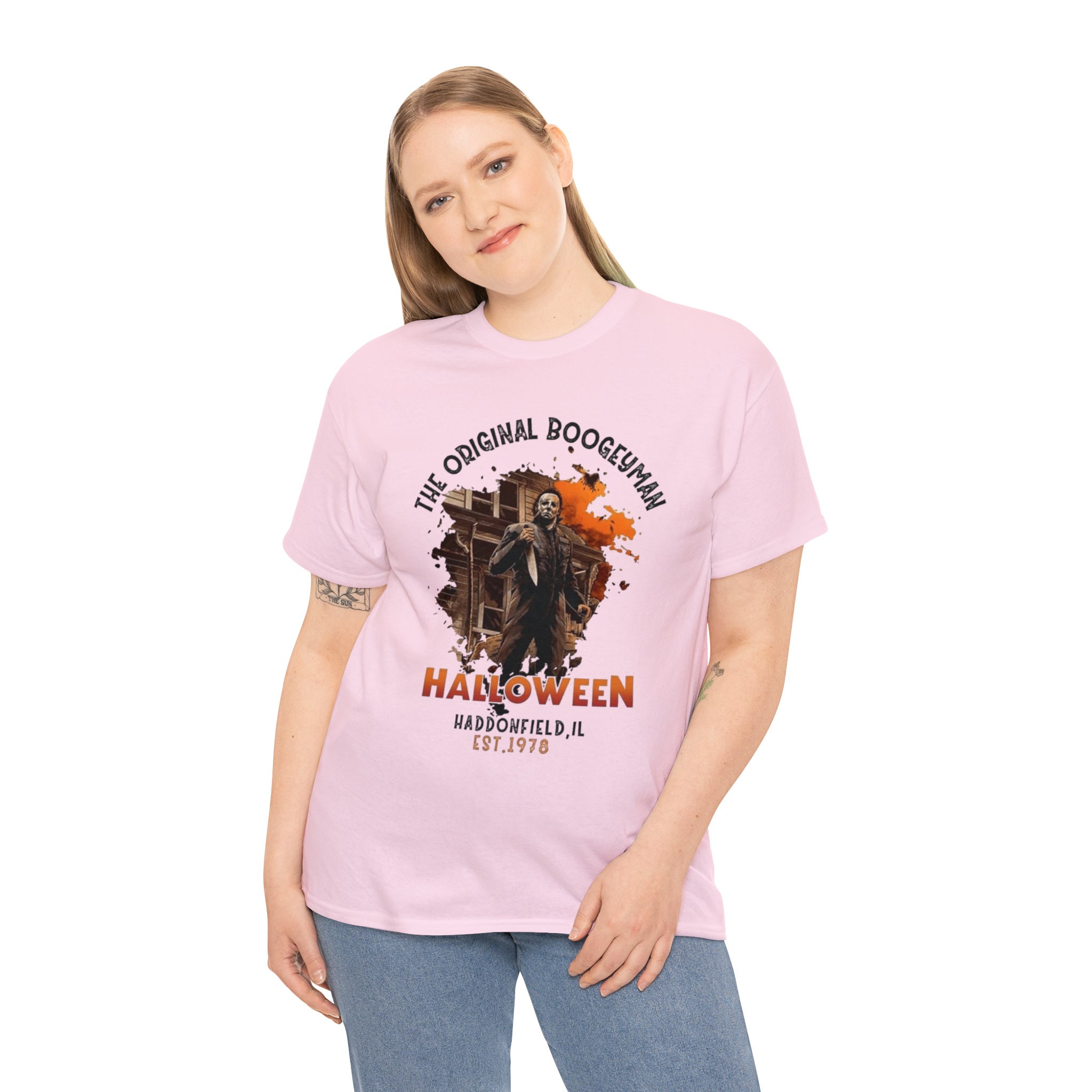 Discover The Original Boogeyman Michael Myers Graphic Tee Get Ready for a Terrifyingly Cool Look: Shop our Horror Movie Graphic Tees Collection Today