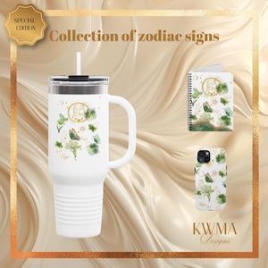 Zodiac Virgo Insulated Travel Mug, 40oz - Horoscope Coffee Cup, Astrology Gift, Stars Constellation Drinkware, Birthday Present