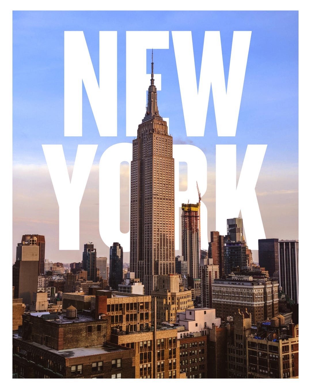Modern Minimal New York City Print • Empire State Building Wall Art ...