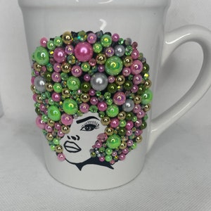 Big afro bling mug, bling mug, afro mug, coffee mug