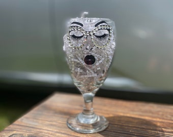 Bling eyeglass wine glass