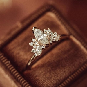One CT Marquise Cut Anniversary Ring for Women, 925 sterling silver Wedding Ring, Marquise Moissanite Engagement Ring, Present for Her, gift
