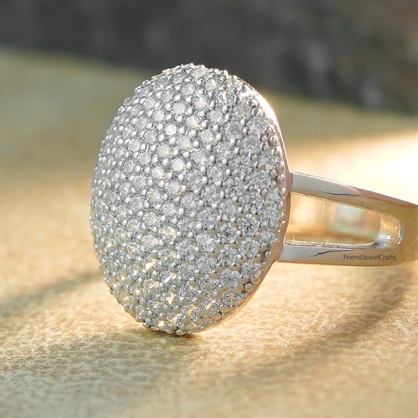 Twilight Bella Wedding Moissanite Ring, Vintage White Gold Engagement Ring, Statement Ring, Sparkling Handmade Beutiful Ring, Women's Ring.