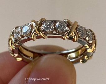 Vintage Round Moissanite Engagement Ring, 14k Solid Gold Wedding Ring, Antique Prapose Ring, Sterling Silver Promise Ring, Women's Ring.