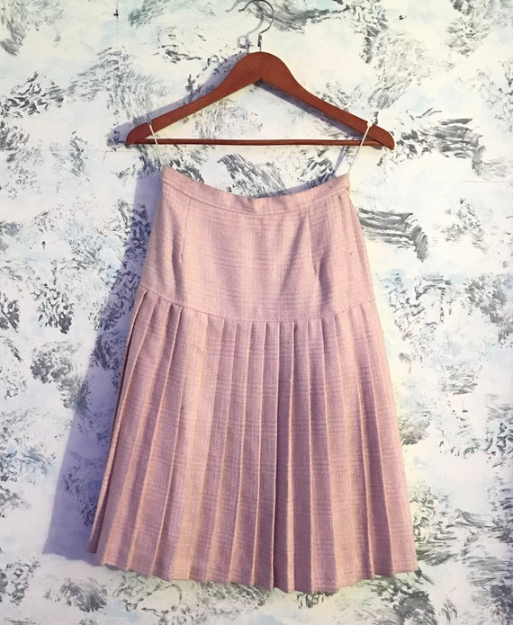 Vintage Pink Pleated Midi  Skirt - image 1