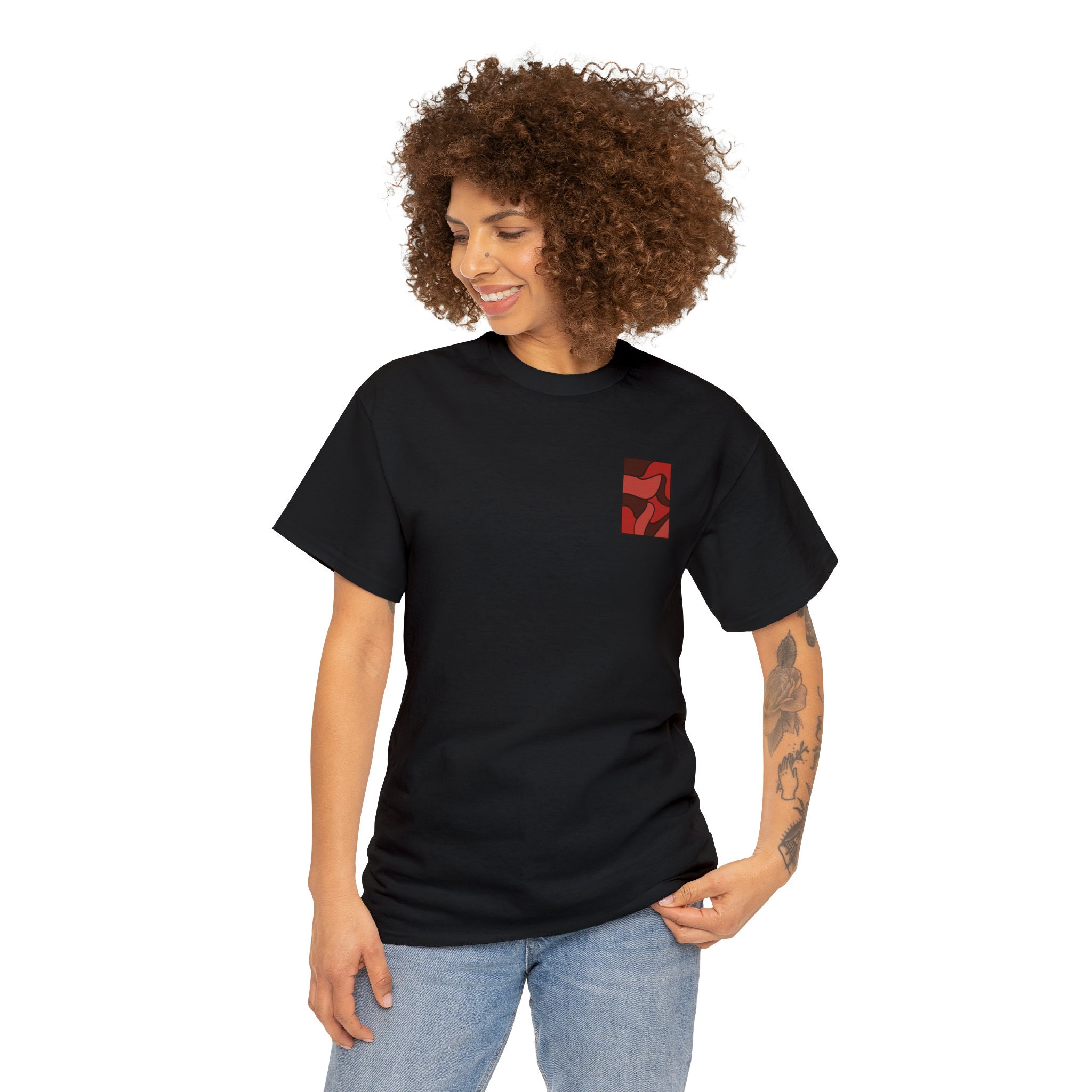 トップス theredthread S motif T-shirt black Ditchling Back Logo Pocket Tee in Red | Casual Clothing