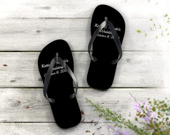Custom Flip Flops for Wedding Party at the Beach