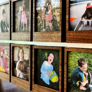 Wood &#39;Polaroid&#39; Frame, Magnetic, with Ferromagnetic Hanging Tape