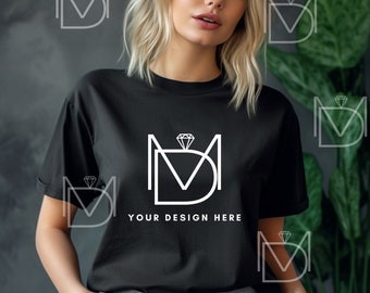 Black Bella Canvas 3001 Mock, Tshirt Mockup, Styled Shirt Mockup, Trendy Mockup, Womens Tee Mock, Black T-Shirt Mockup, Black Tshirt mockup
