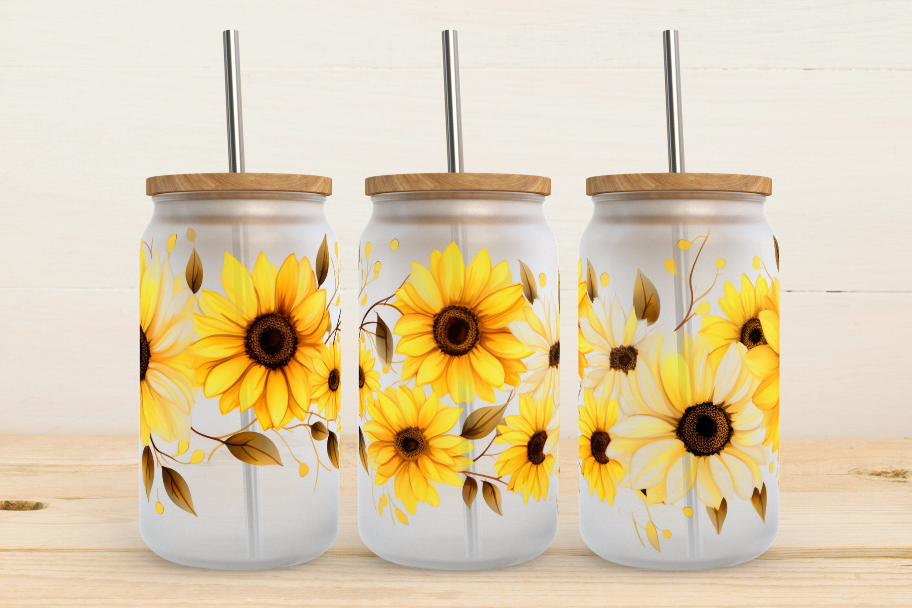 Sunflower FULL WRAP Owala Freesip Personalized Water Bottle Laser Engraved  Floral Large Flower Sun Flowers 