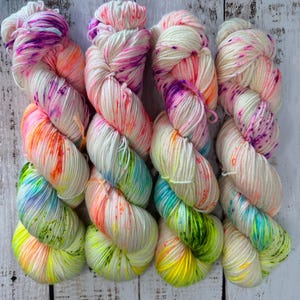 Neon Party-  Superwash merino hand dyed yarn