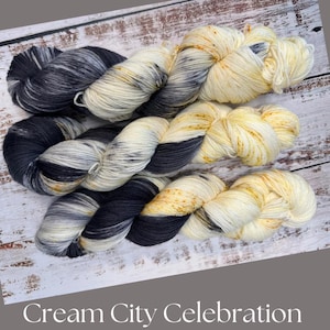 Cream City Celebration - DK weight fine superwash merino Hand-dyed Yarn