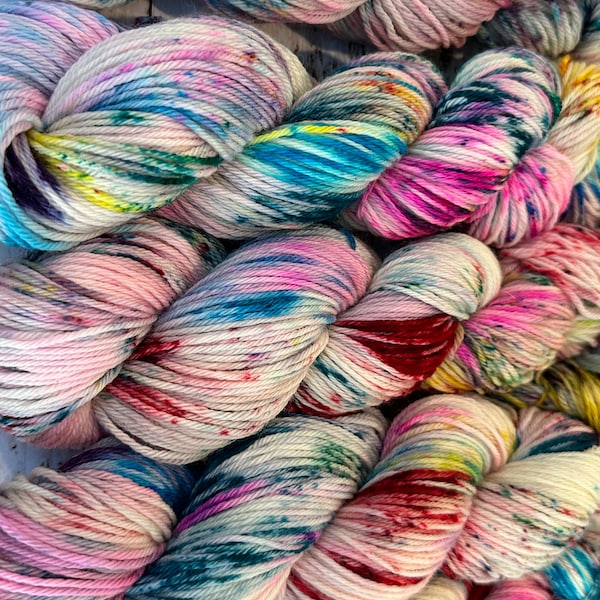Rainbow Candy  - DK weight fine superwash merino Hand-dyed Yarn
