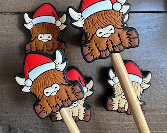 Christmas Highland  cow Stitch Stoppers Point Protectors - set of two