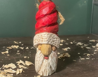 Custom Hand Carved Santa Ornament