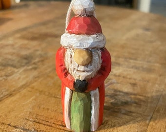 Custom Hand Carved Santa Ornament