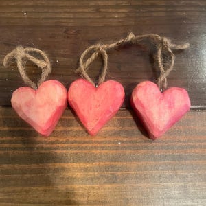 Hand carved small heart ornament| Valentine’s Day gift