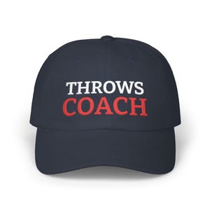 Throws Coach Hat Track Coach Gift for Shot Put Discus Javelin Hammer | Red White Blue Ball Cap for Throws Coaches