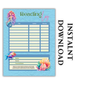 Summer Reading Log for Kids, Reading Chart, Reading tracker , Printable Summer Reading log for Kids , INSTANT DOWNLOAD
