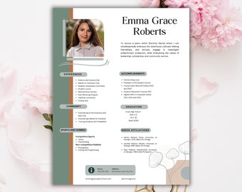 Plantilla de currículum de hermandad, currículum de reclutamiento de hermandad, plantilla canva de currículum de hermandad de mujeres, currículum de hermandad editable