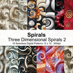 Papel Digital Patrones Espirales Bajo Relieve 2