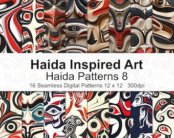 Haida inspirierte Muster Digitales Papier 8