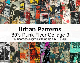 80's Punk Collage Patterns Digital Paper 3