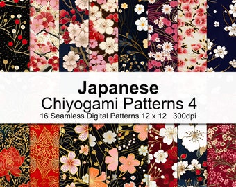 Japanische Chiyogami Muster 4 - Japanisches Chiyogami Digital Papier