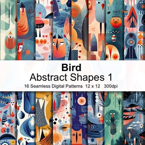 Abstract Bird Patterns Digital Paper 1