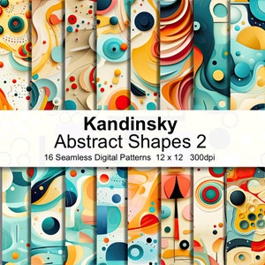 Abstract Kandinsky Style Patterns Digital Paper  2
