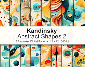 Abstrakte Kandinsky Style Patterns Digitales Papier 2