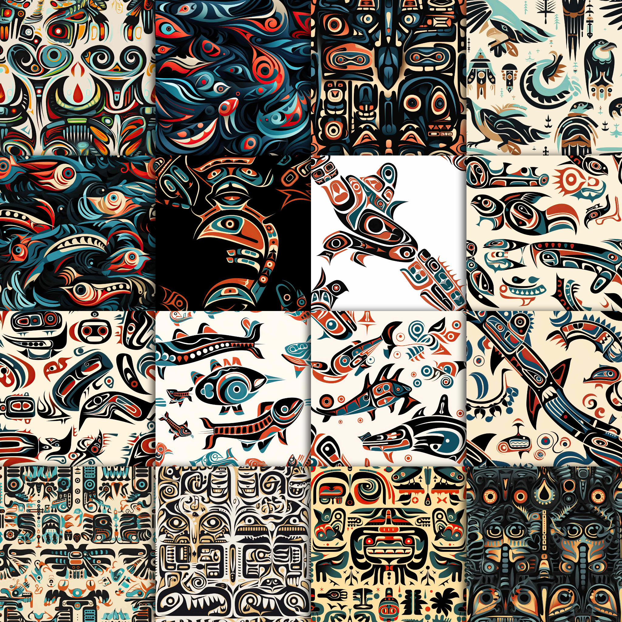 Haida Inspired Art Digital Paper Multipack 1 - Etsy