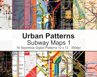Urban Pattern Subway Maps Digitales Papier 1