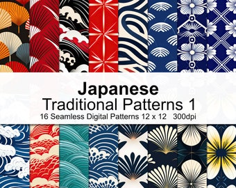 Japanische traditionelle Muster 1 - Japanisches digitales Papier
