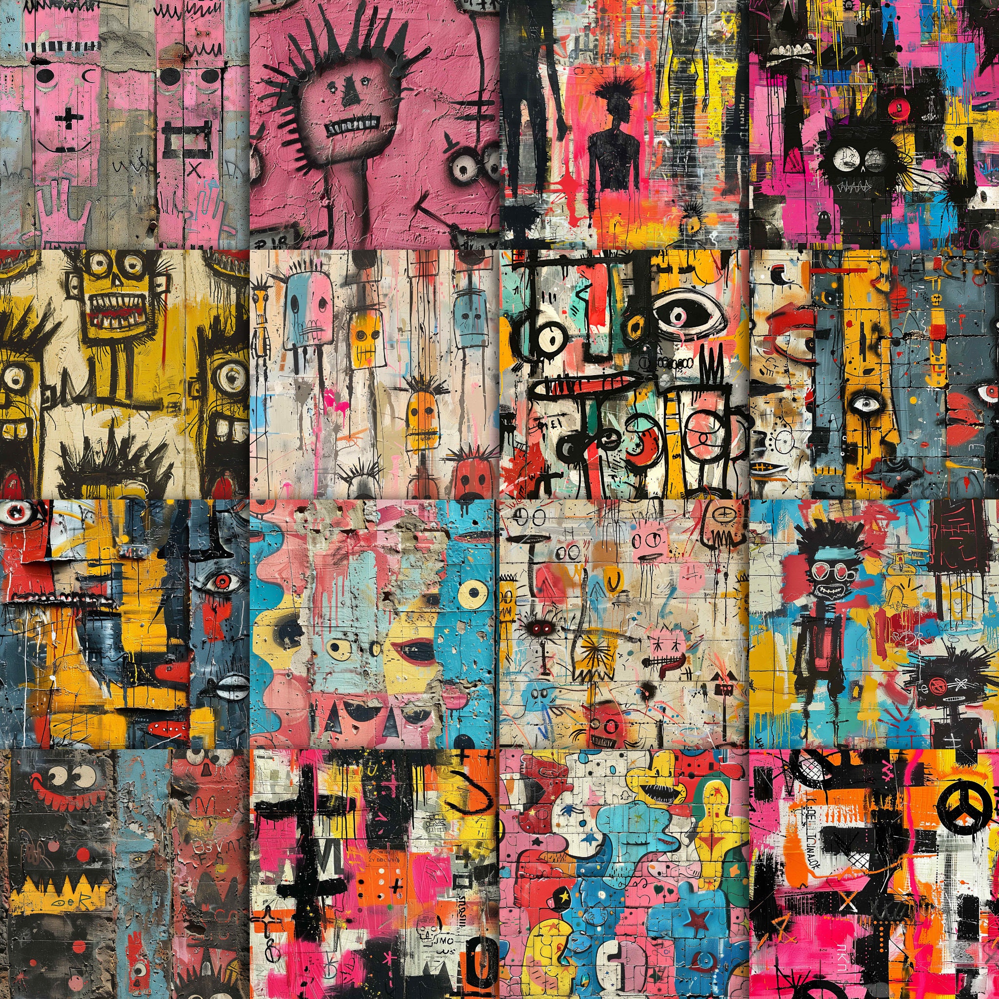 90's NY Punk Graffiti Patterns Digital Paper 2 - Etsy