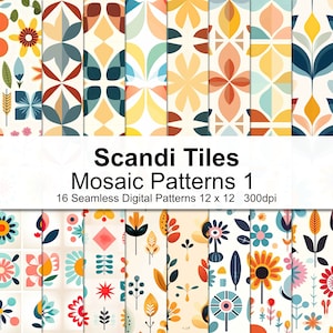 Scandi Piastrelle Mosaico Modelli Carta Digitale 1